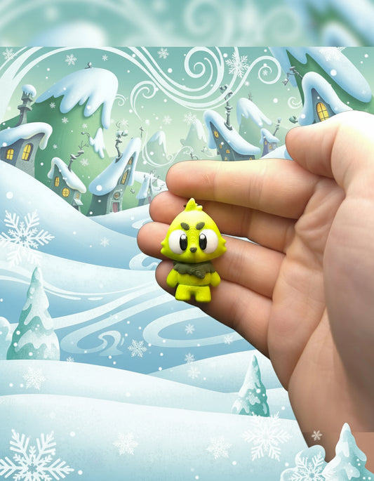 Flexi Grinch Adorable Keychain - 3D Printed Fidget - Steal The Snow!