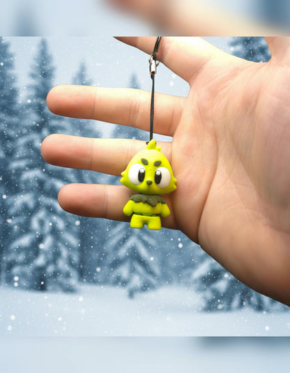 Flexi Grinch Adorable Keychain - 3D Printed Fidget - Steal The Snow!